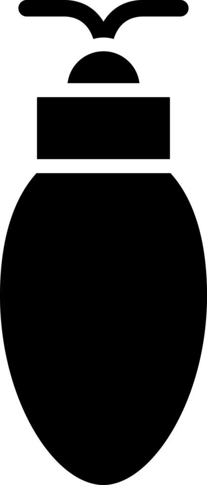 Glyph lighting bulb icon in flat style. vector