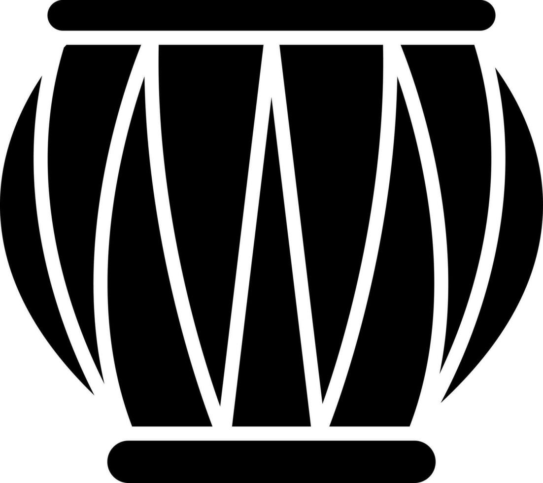 Flat style tabla icon in Black and White color. vector