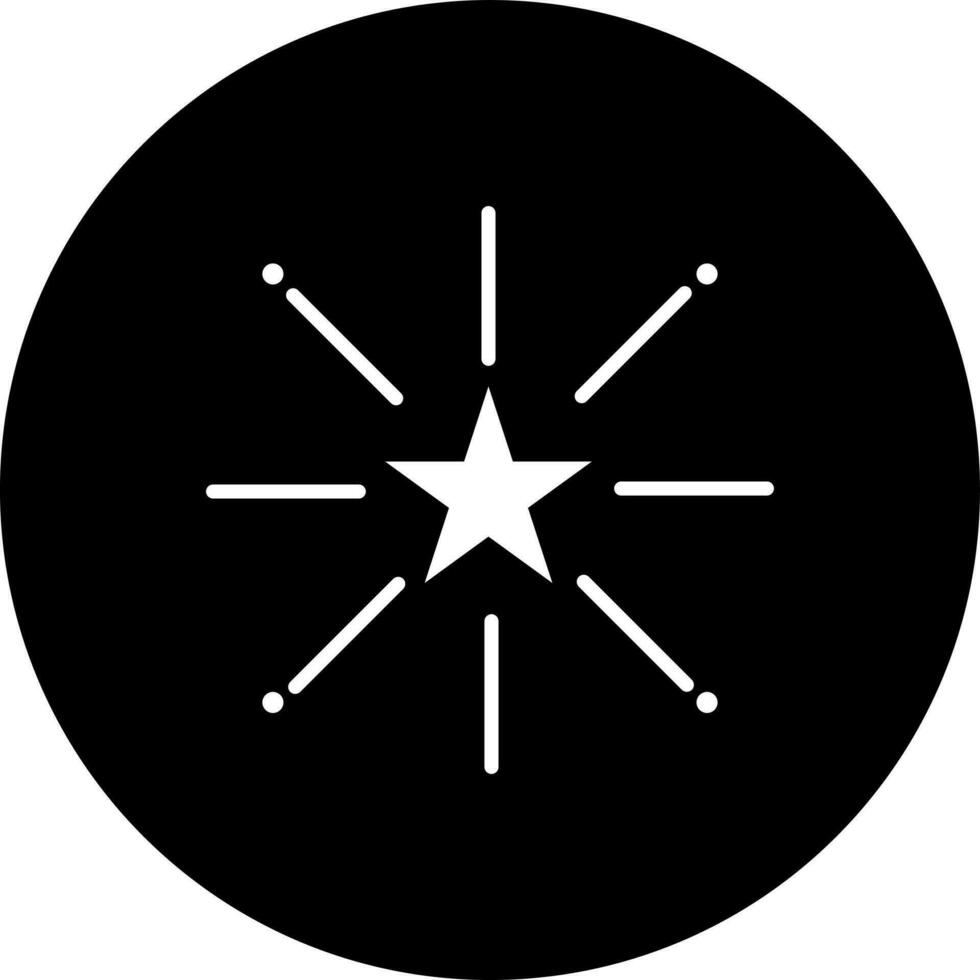 Black and White fireworks icon in flat style. vector