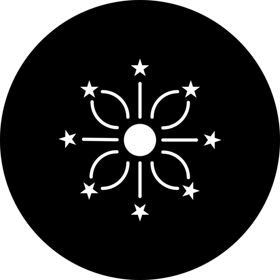 Black and White fireworks icon in flat style. vector
