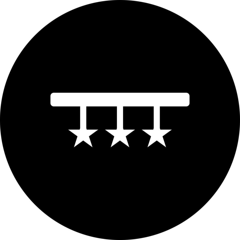 Hanging star garland icon in flat style. vector
