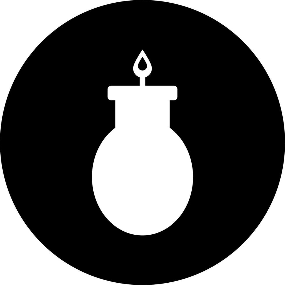 Black and White illustration of candle icon. vector