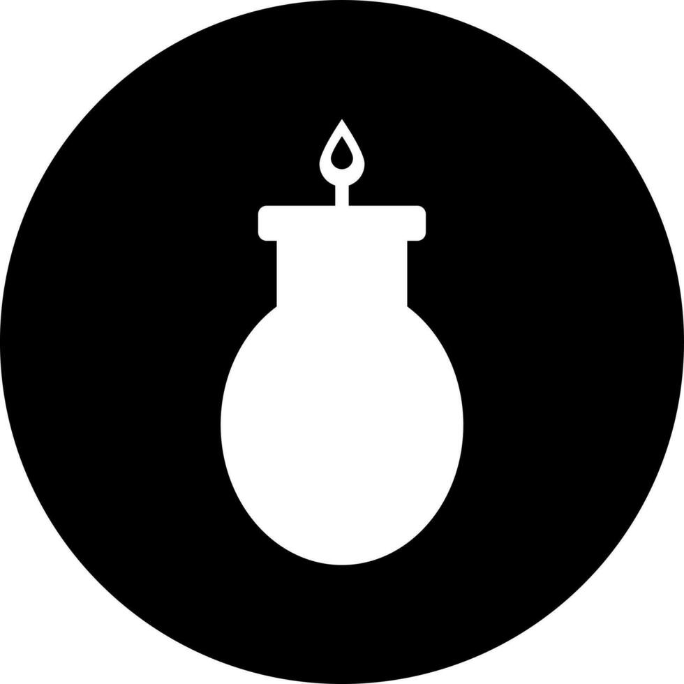 Black and White illustration of candle icon. vector