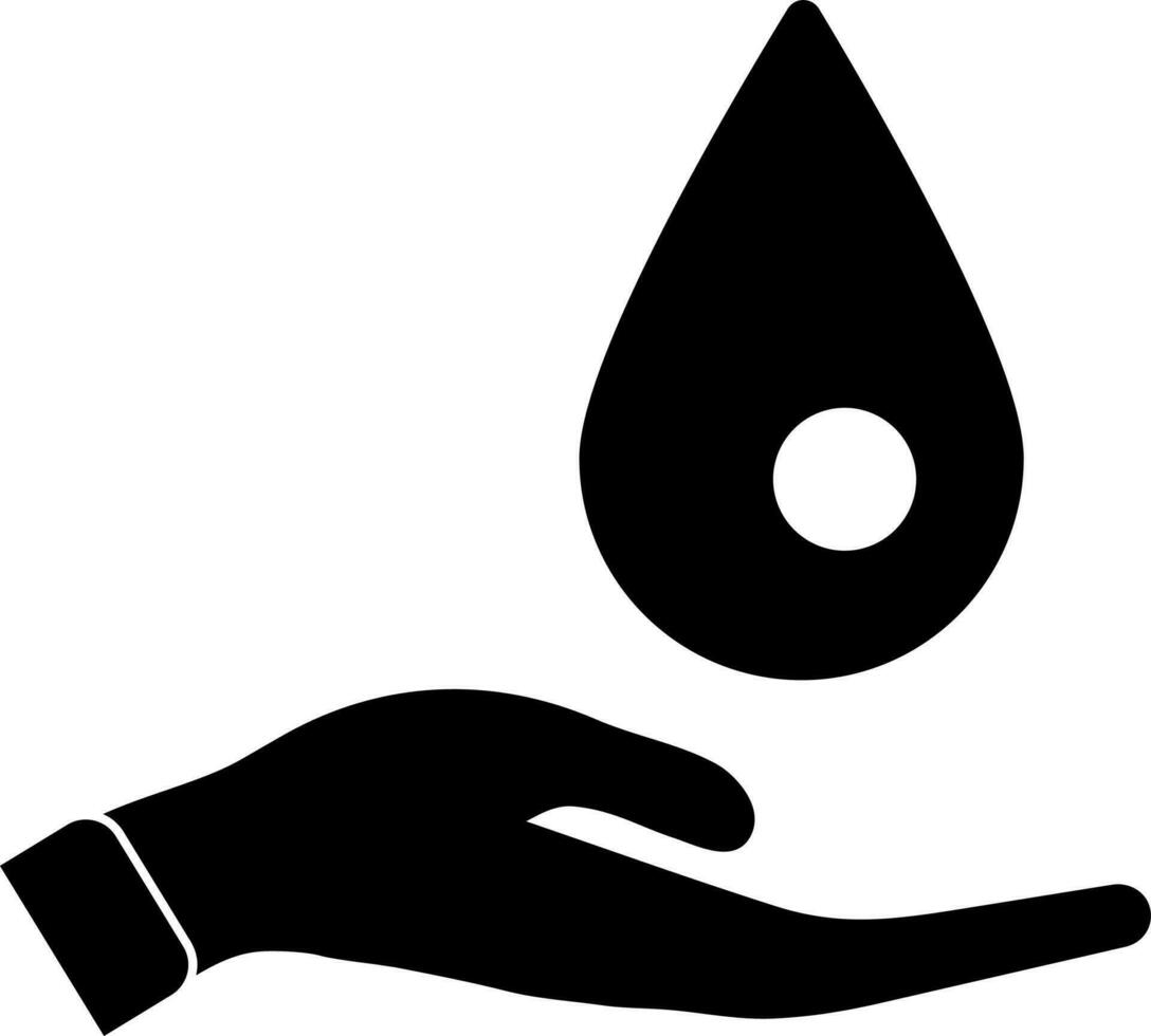 Black and White icon of Water conservation. vector