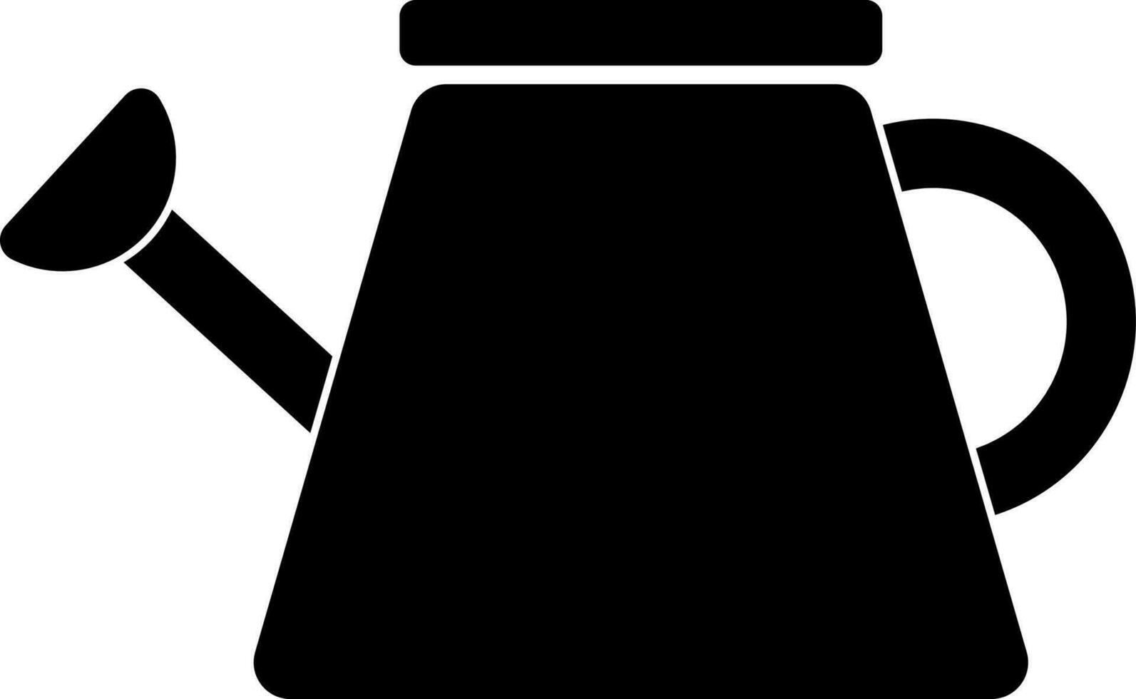 Isolated Black and White icon of Watering can. vector