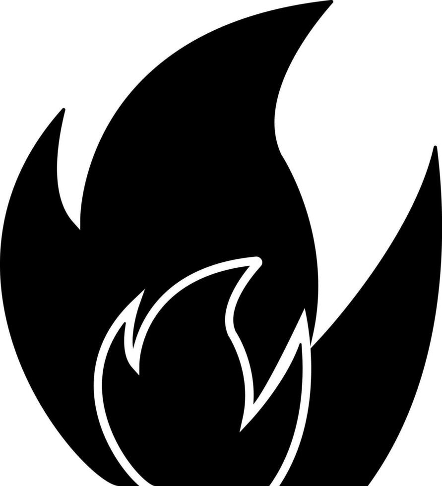 Black fire on white background. vector