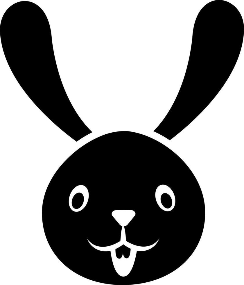 Bunny face glyph icon or symbol. vector