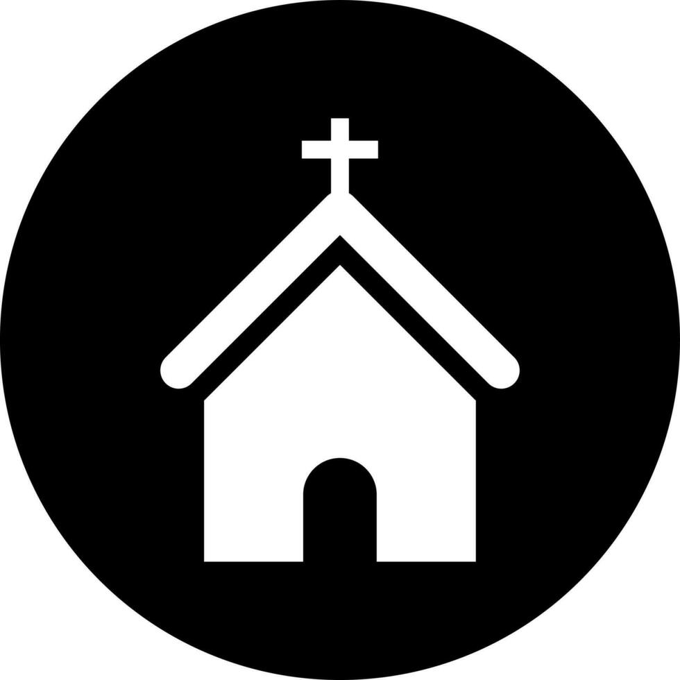 Church icon in Black and White color. vector