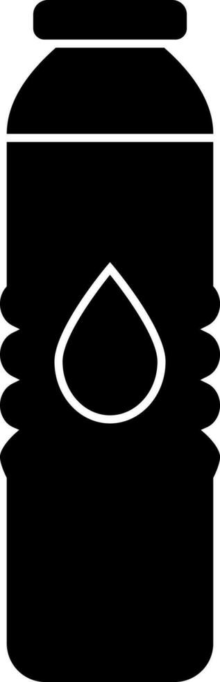 Isolated black water bottle icon. vector