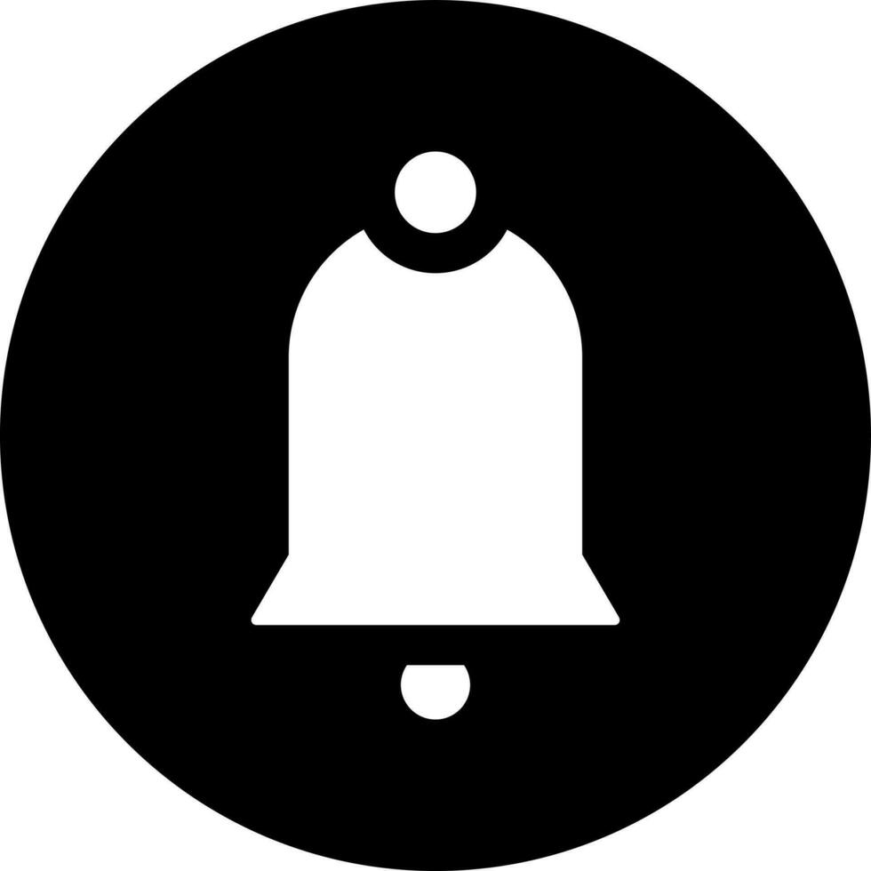 Black and White bell icon in flat style. vector