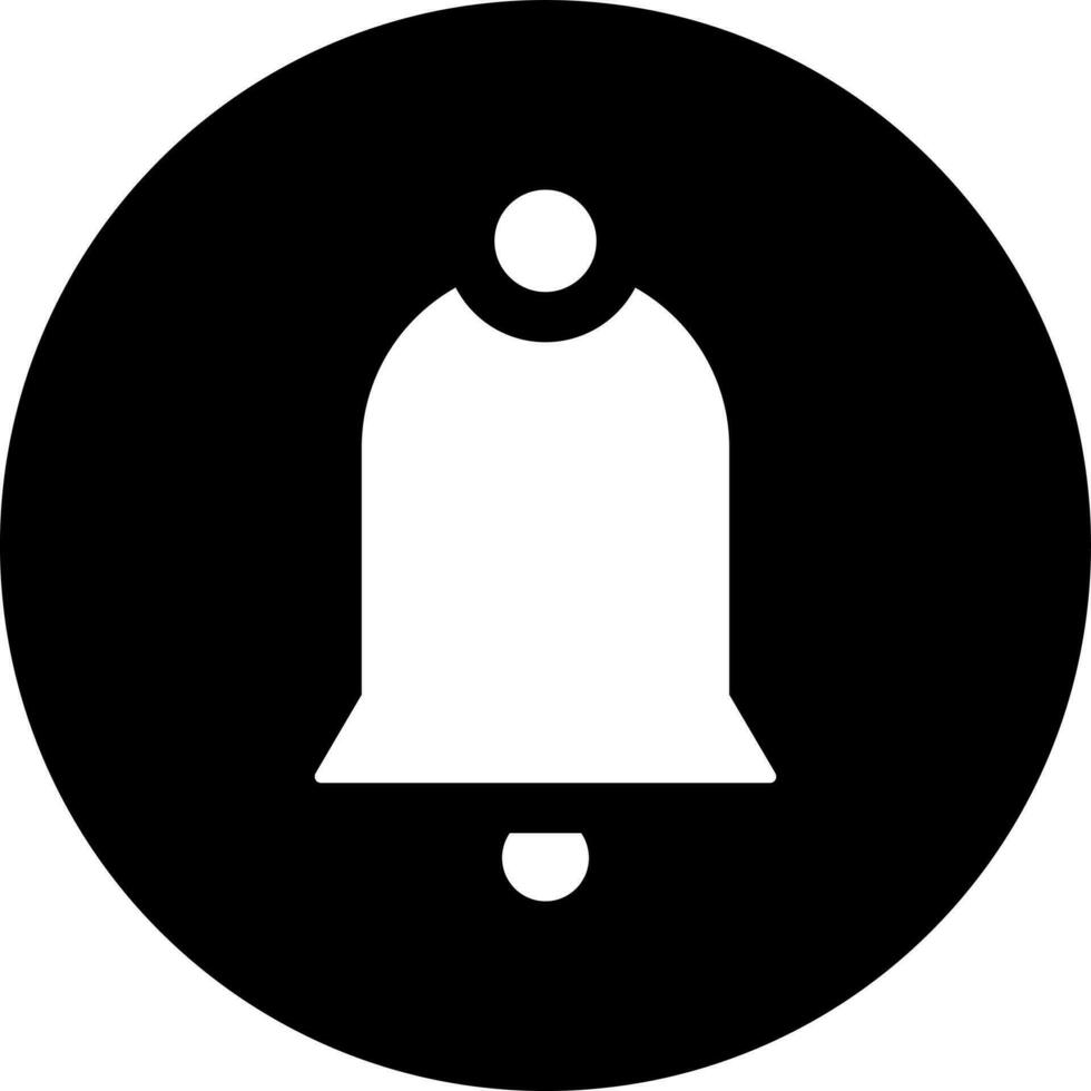 Black and White bell icon in flat style. vector