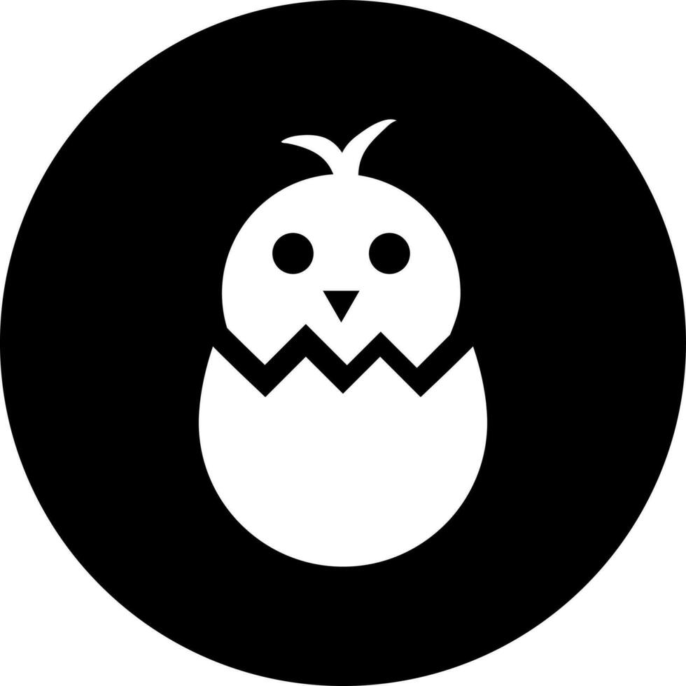 Illustration of chick broken egg glyph icon. vector