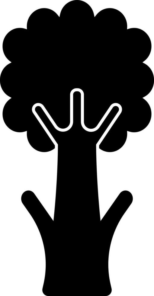 Isolated black tree icon on white background. vector