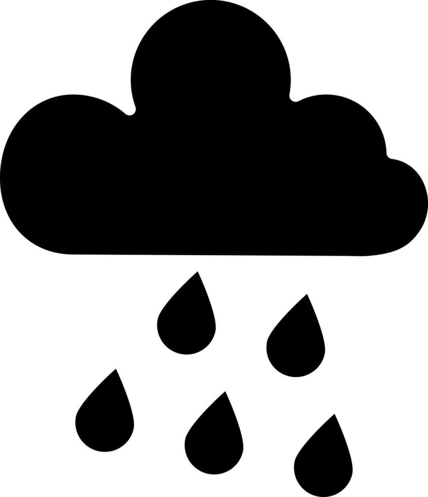 Glyph icon of weather or rain. vector