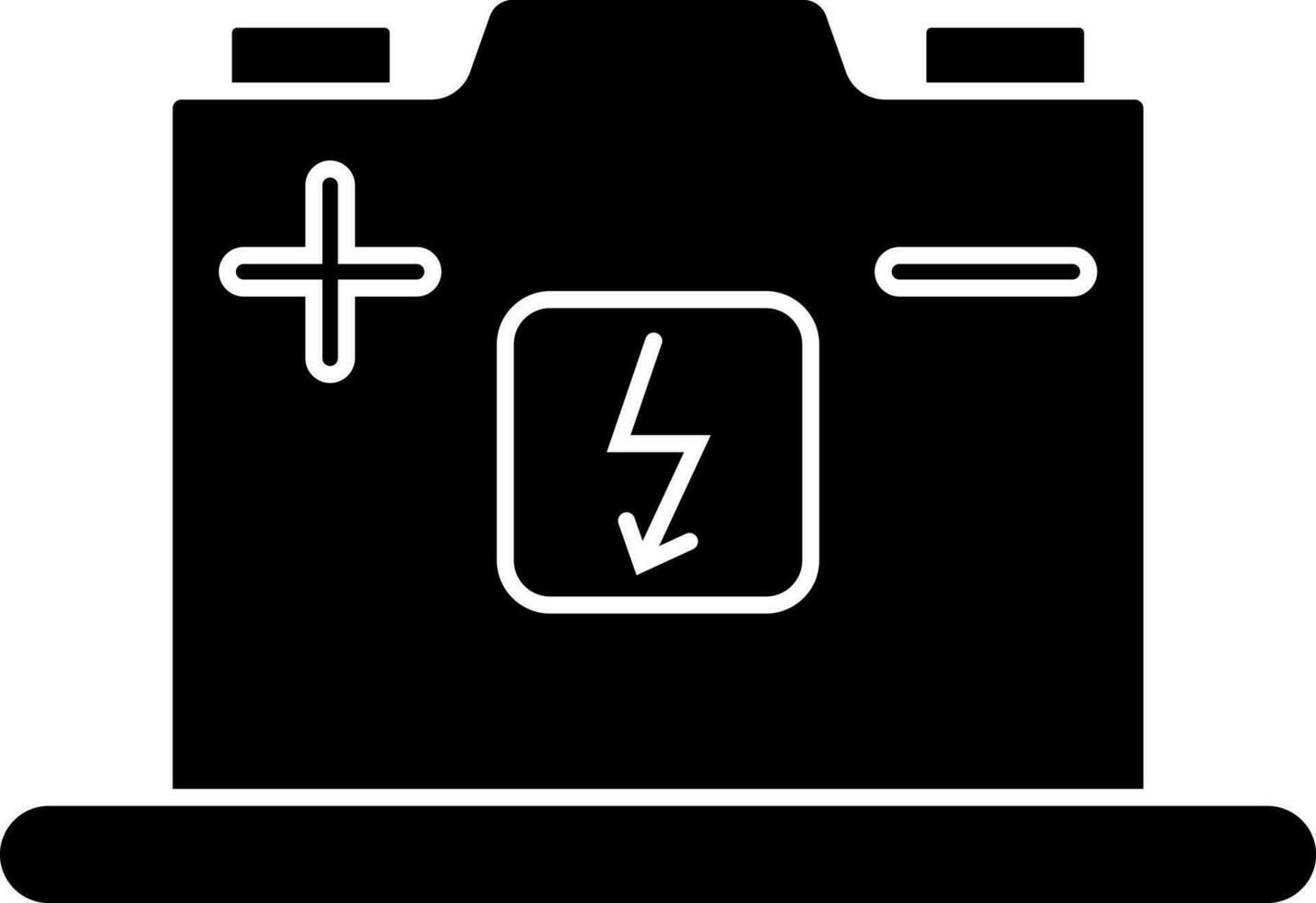 Flat style battery in Black and White color. vector