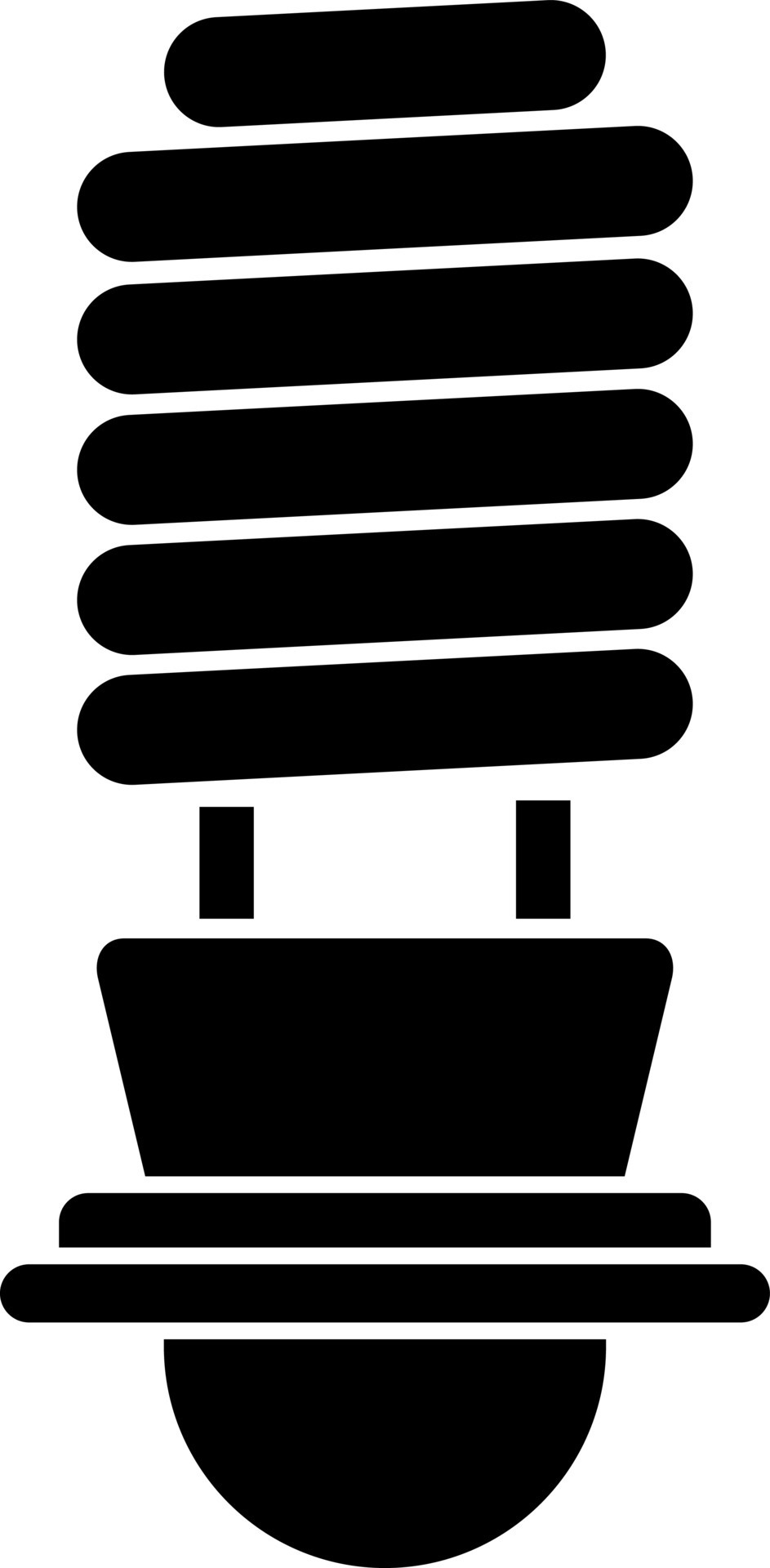 Isolated compact fluorescent light CFL bulb in black color. 24252928