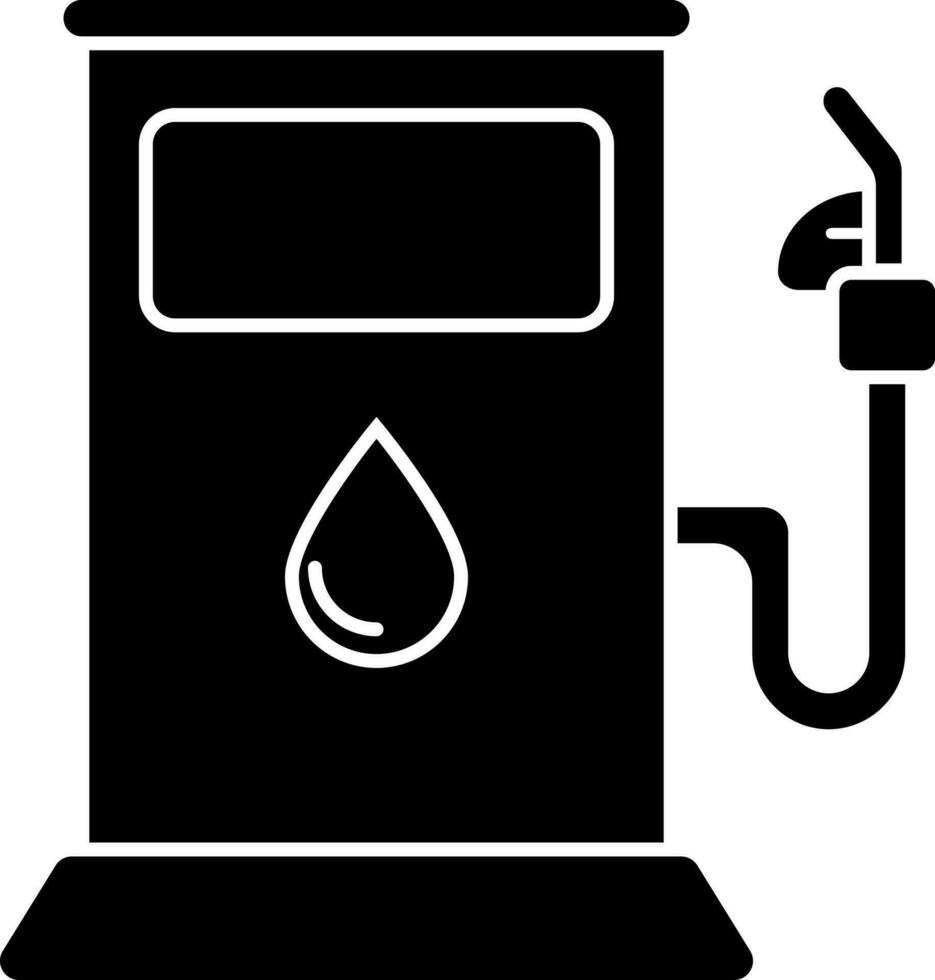 Isolated black gasoline icon in flat style. vector
