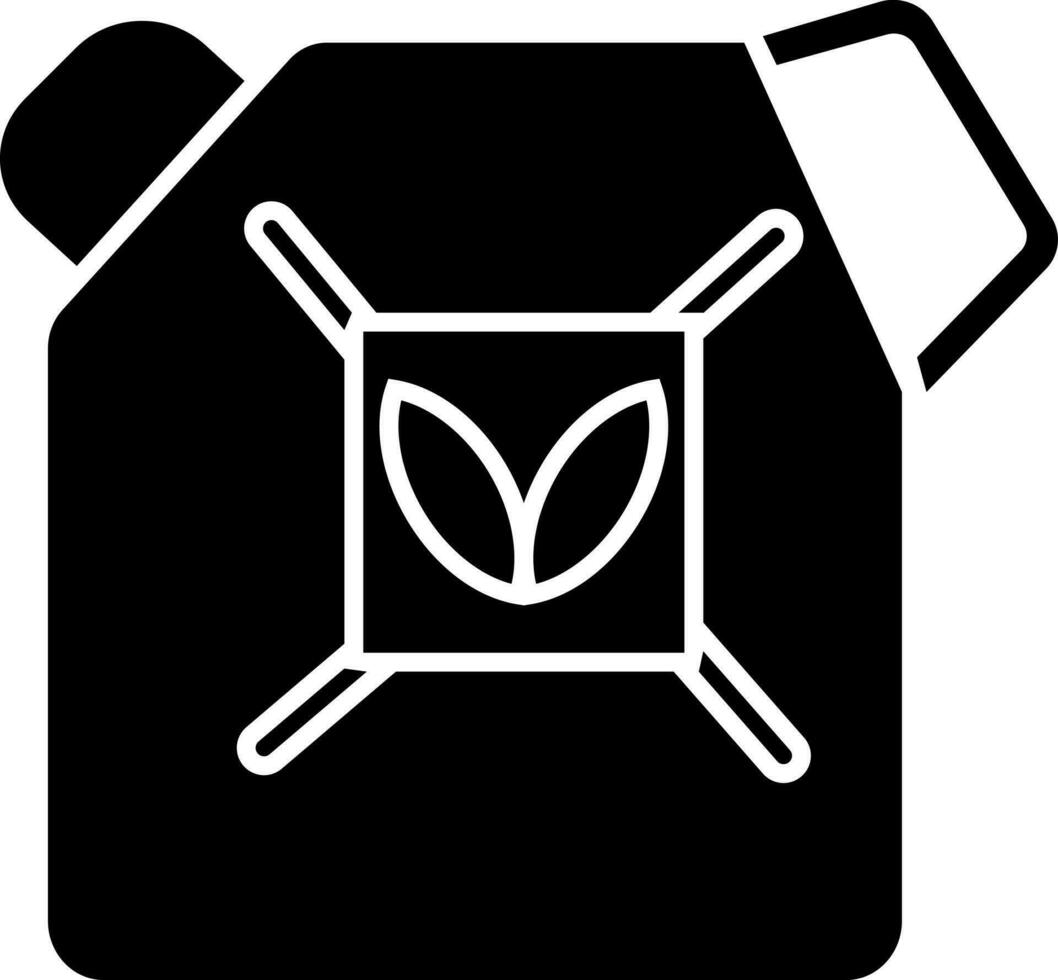 Flat style oil jerrycan icon in Black and White color. vector