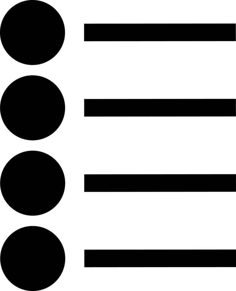 Black and white bullet list. vector