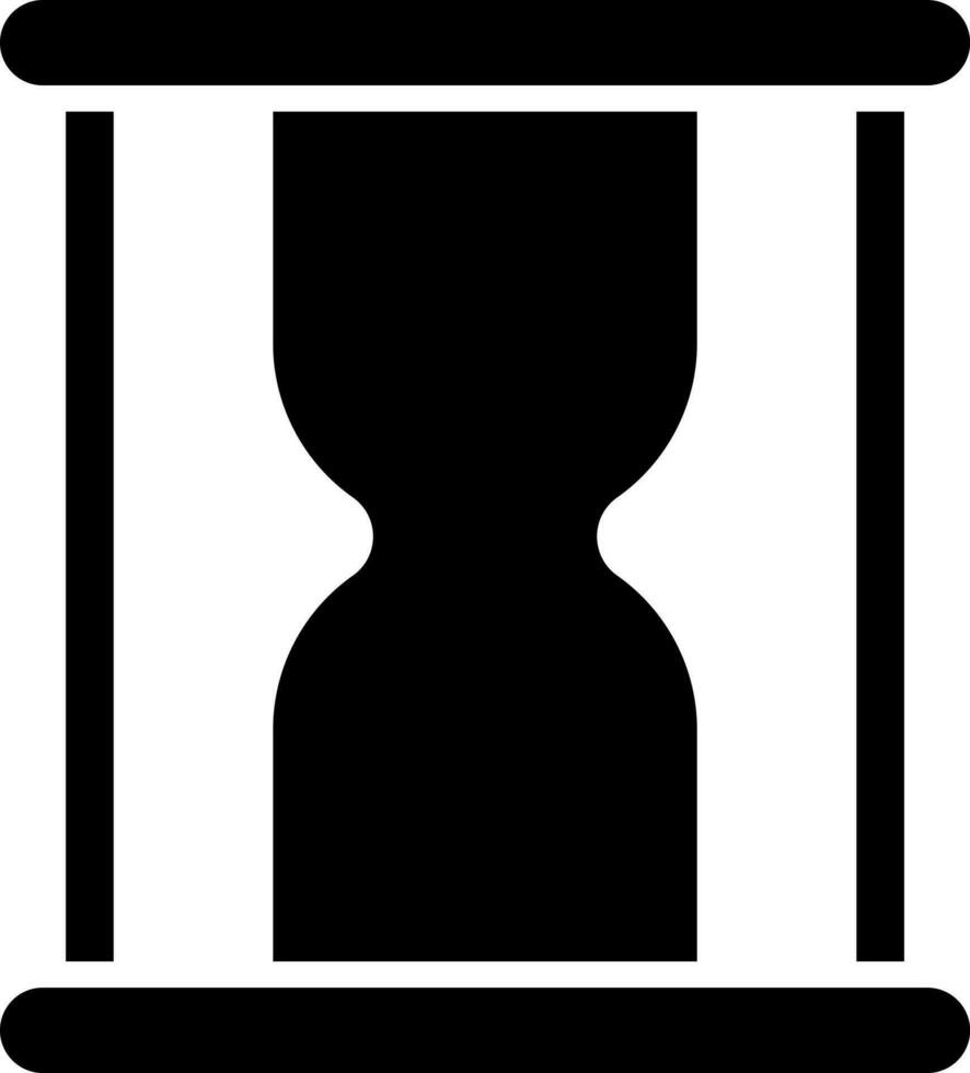 Black hourglass icon on white background. vector
