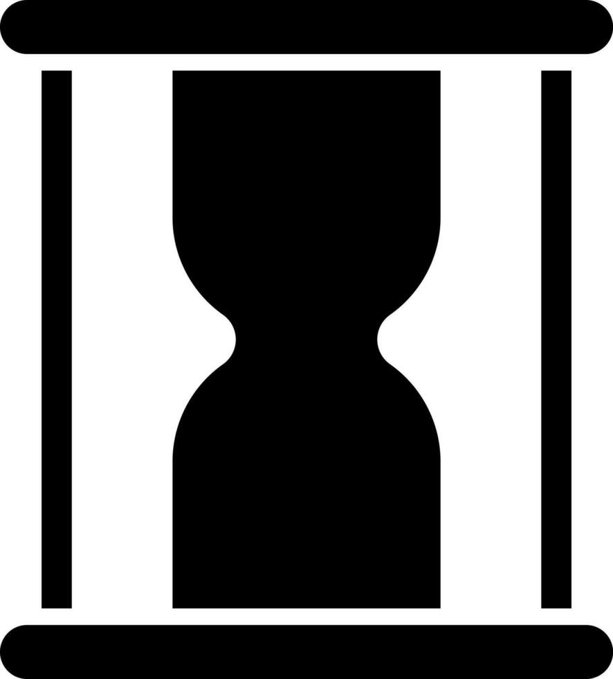 Black hourglass icon on white background. vector