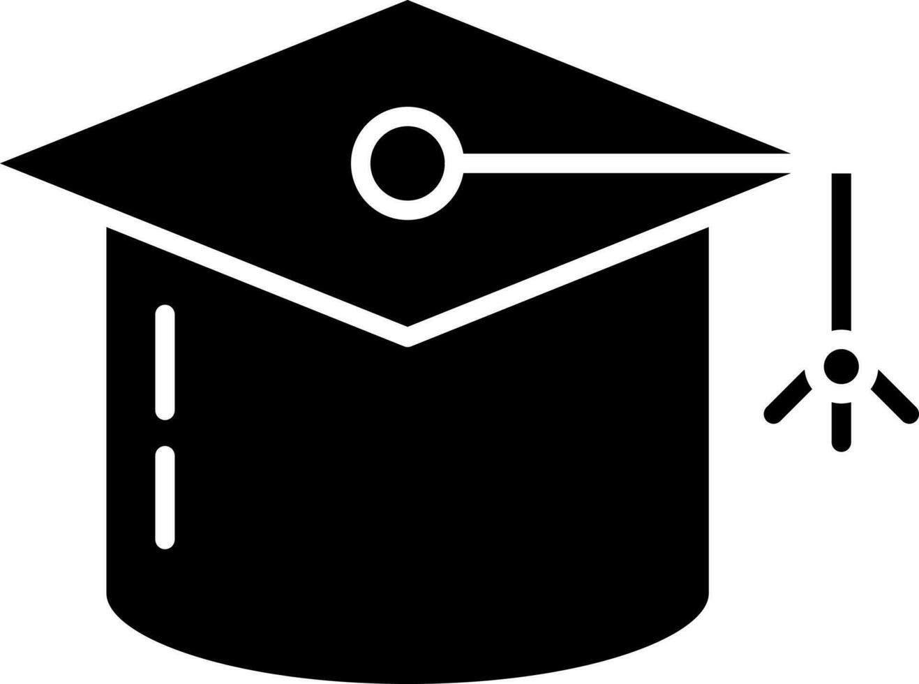 Icon of black mortar board on white background. vector