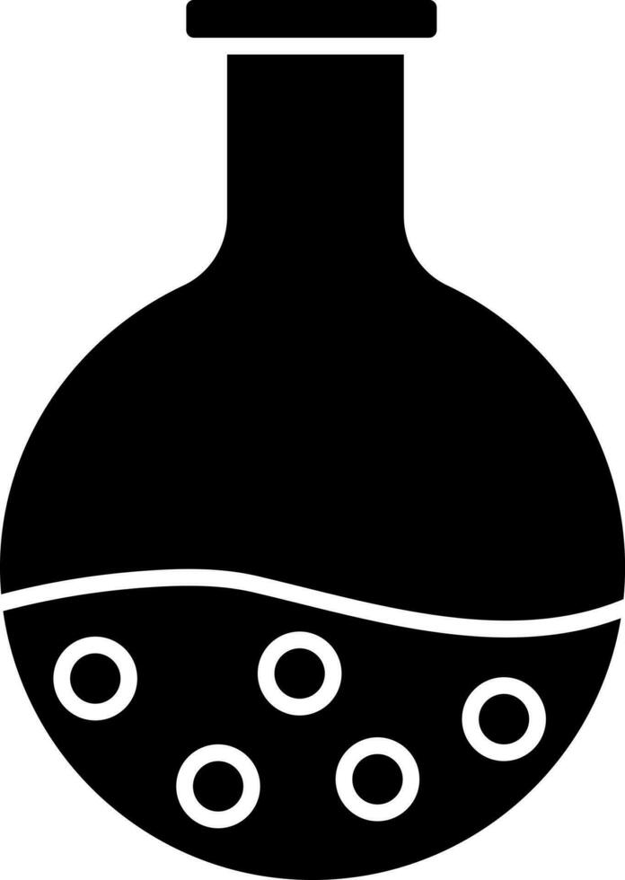 Flat style Black and White flask. Glyph icon or symbol. vector