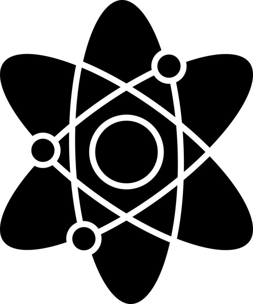 Black and White atomic structure icon. vector