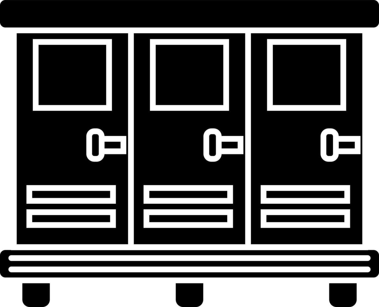 Flat style Black and White lockers icon. vector