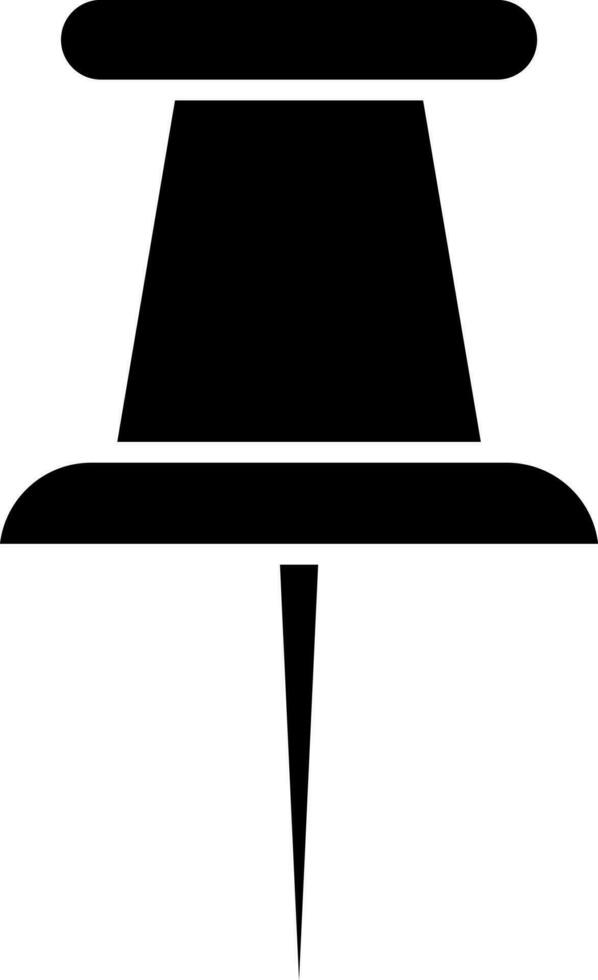 Black push pin on white background. vector