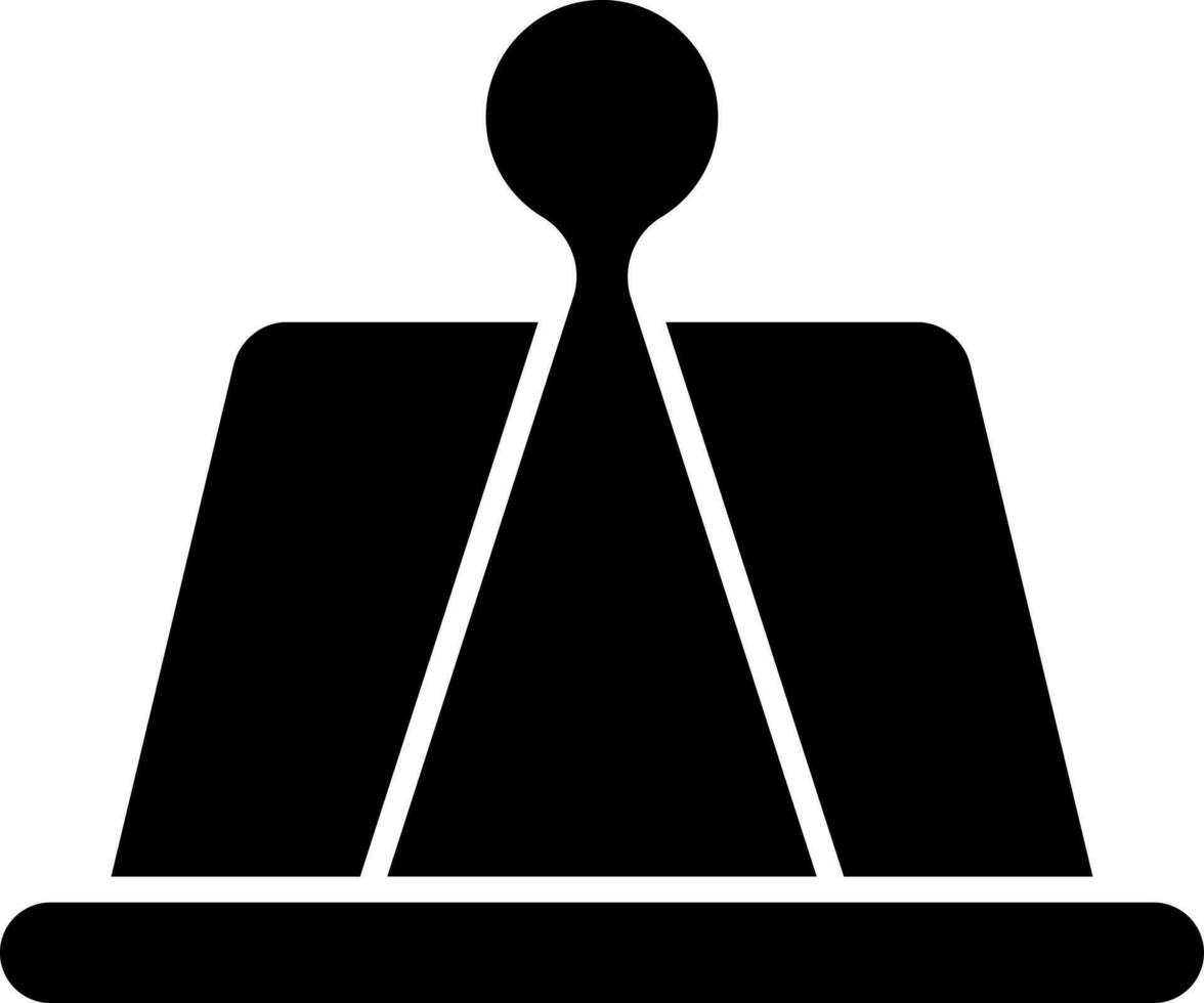 Black binder clip icon on white background. vector