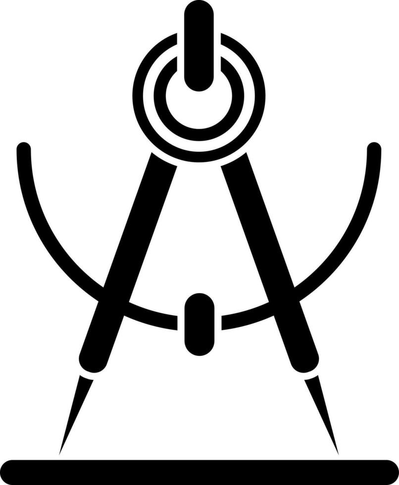 Drawing compass glyph icon or symbol. vector