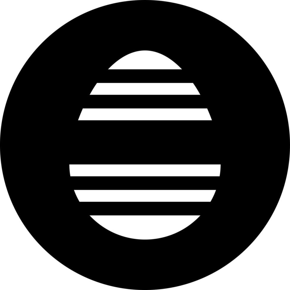 Black and White illustration of easter egg icon. vector