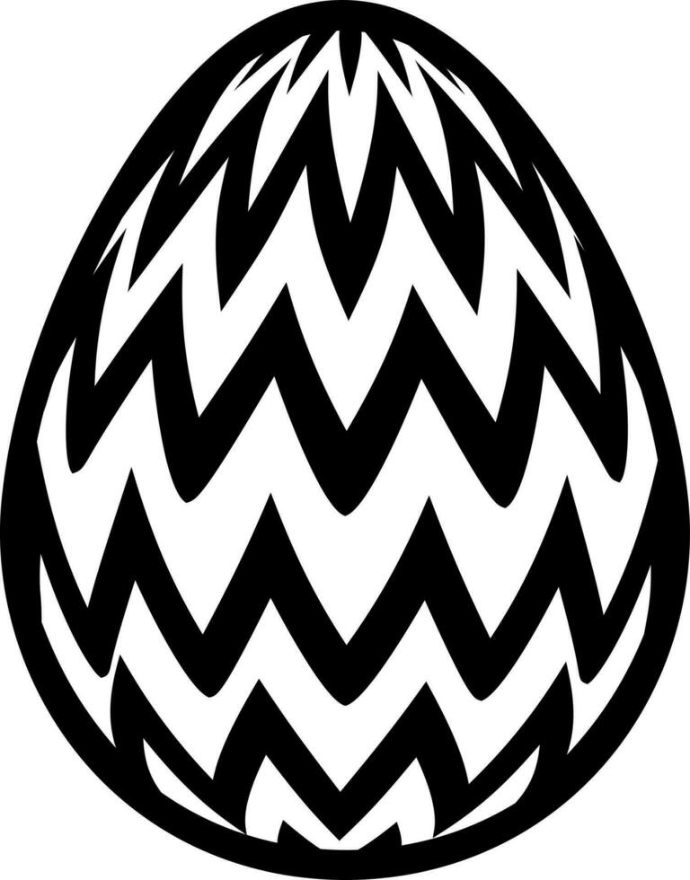 Black and White illustration of easter egg icon. vector