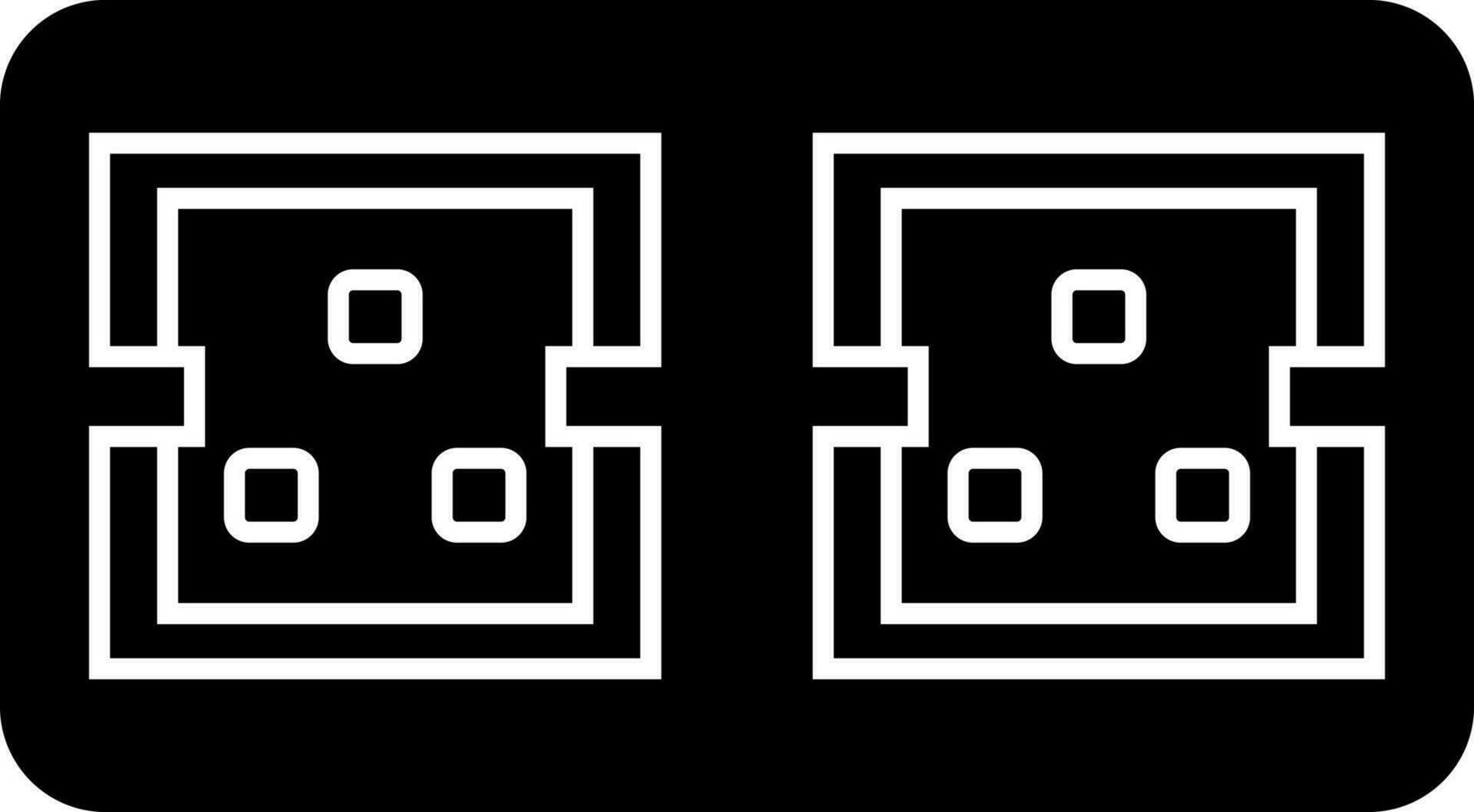 Illustration of Black and White socket icon. vector