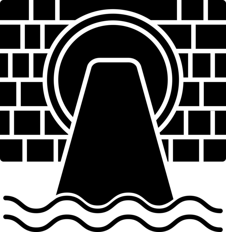 Illustration of Black and White waste water in flat style. vector