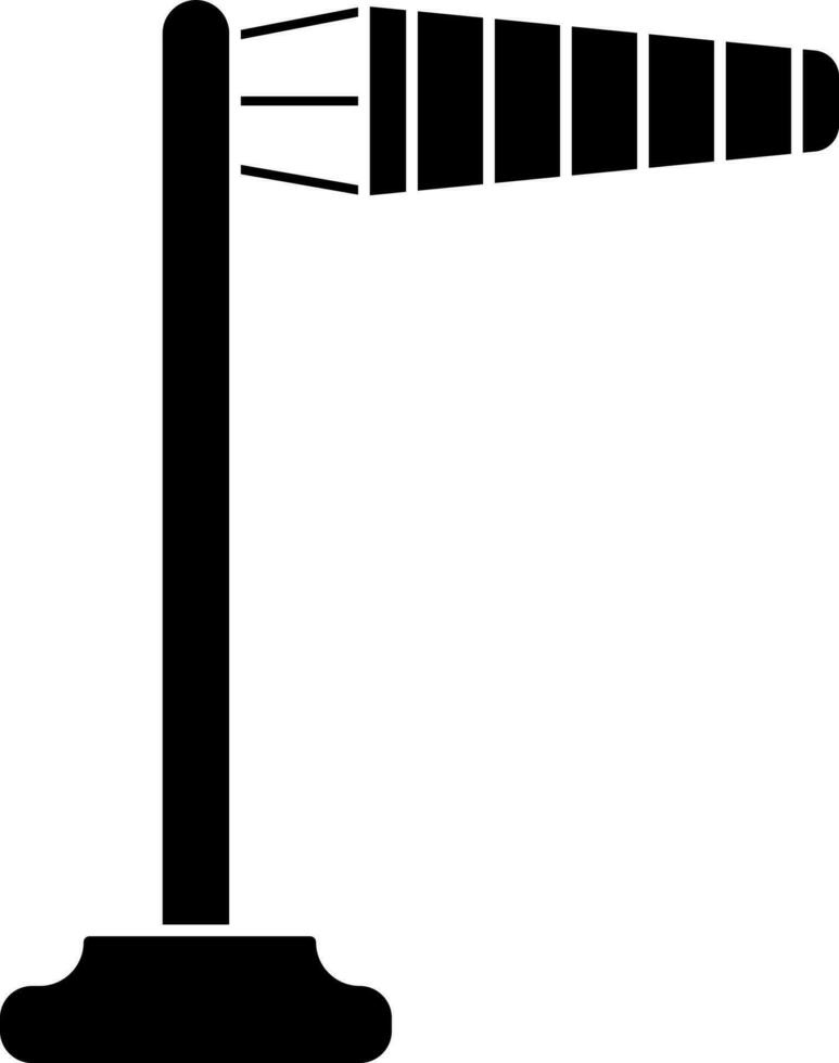 Flat style windsock icon in Black and White color. vector