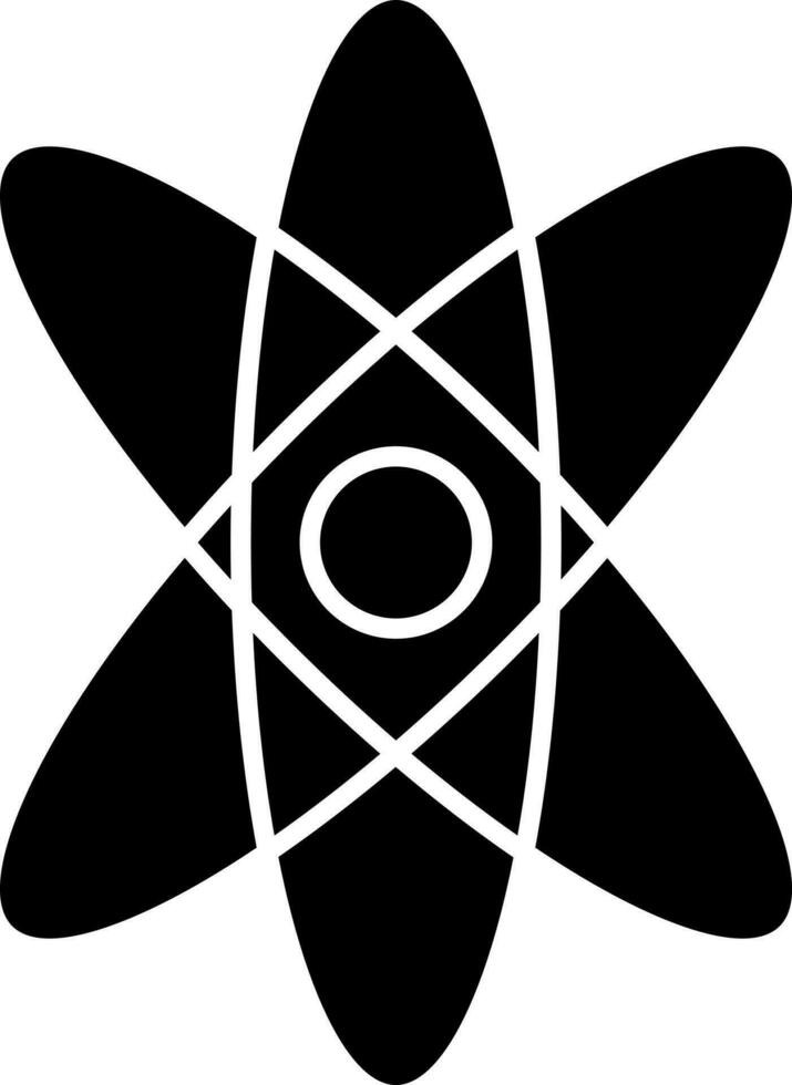 ilustración de negro y blanco atómico estructura icono. vector