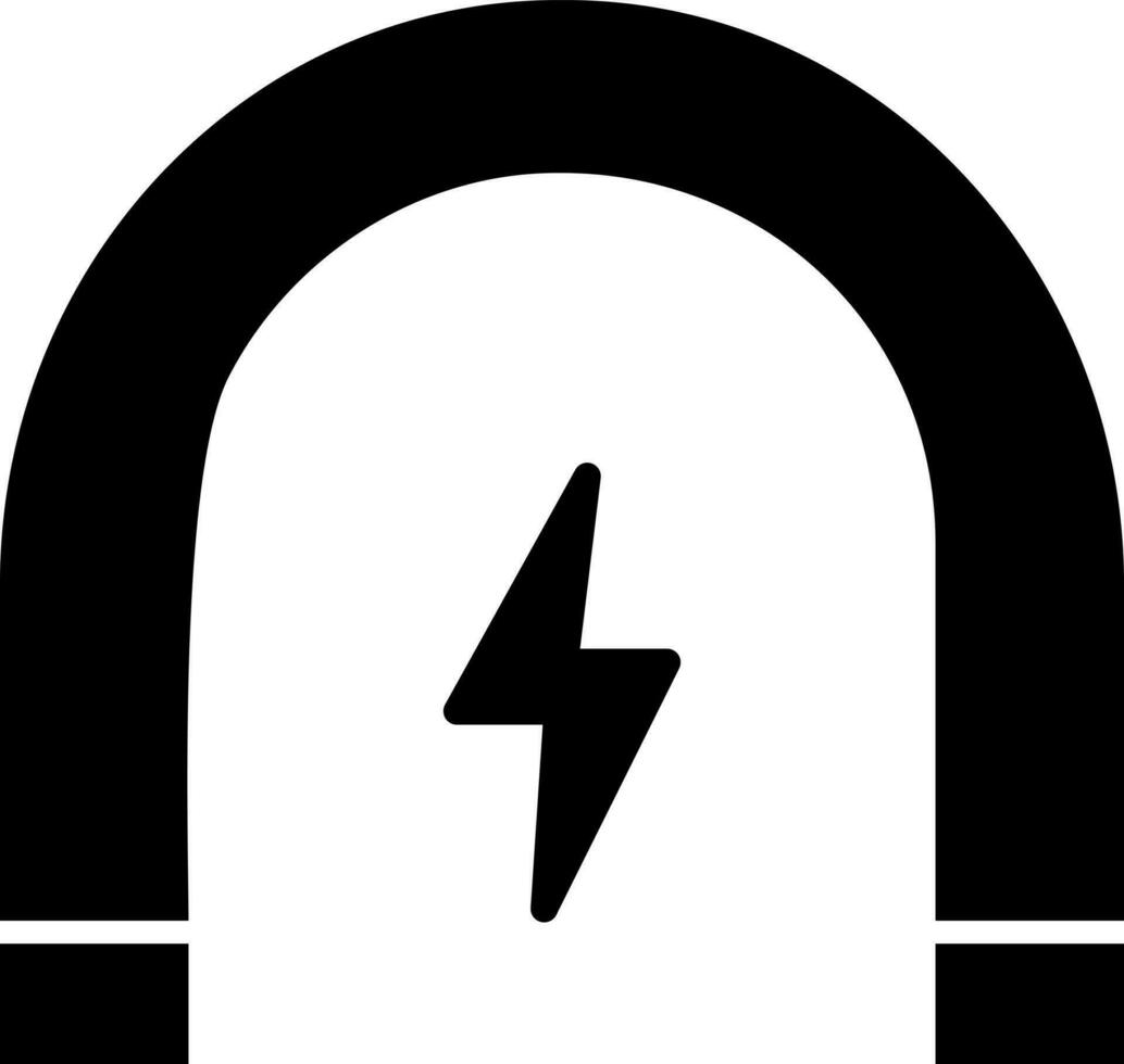 Black magnet in flat style. vector
