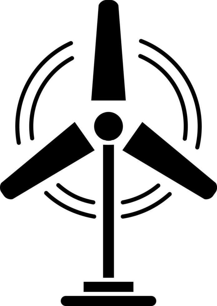 Flat style windmill icon in black color. vector