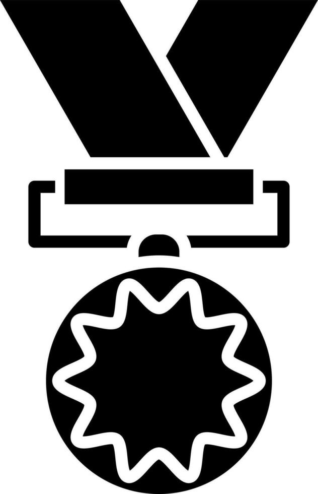 Black and White illustration of medal icon. vector