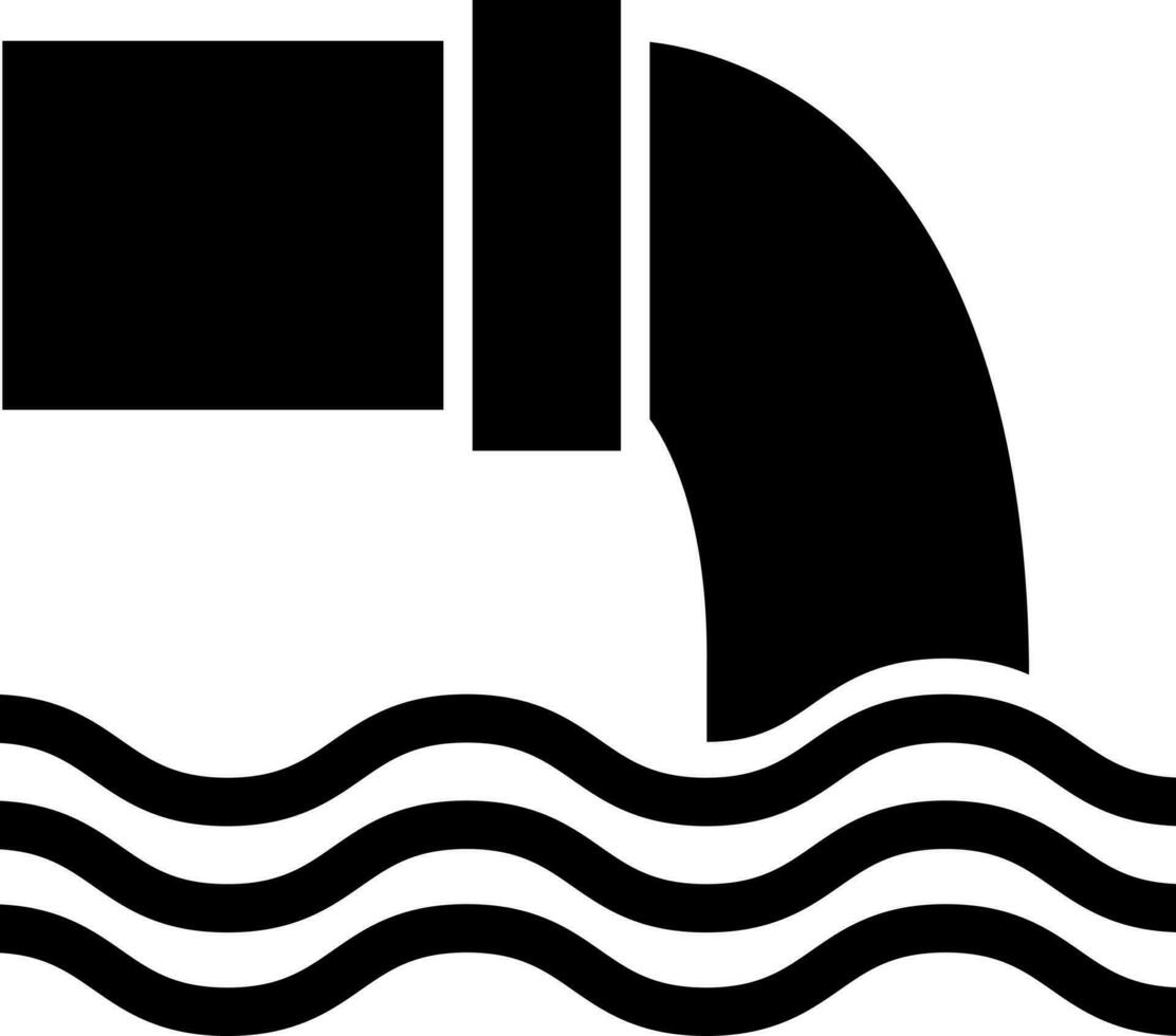 plano estilo agua contaminación icono o símbolo. vector