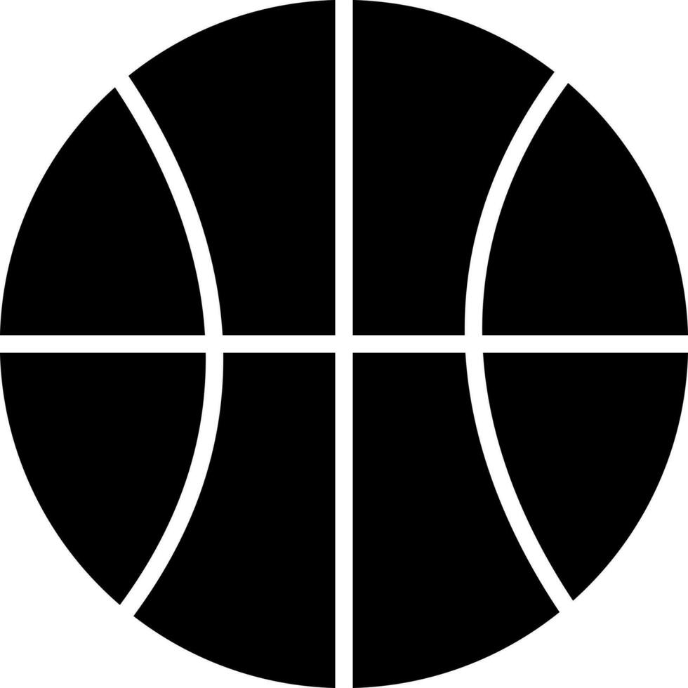 Flat style basketball glyph icon. vector