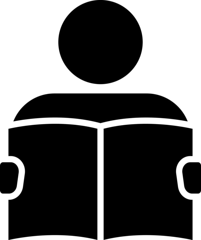 Student reading book icon or symbol. vector