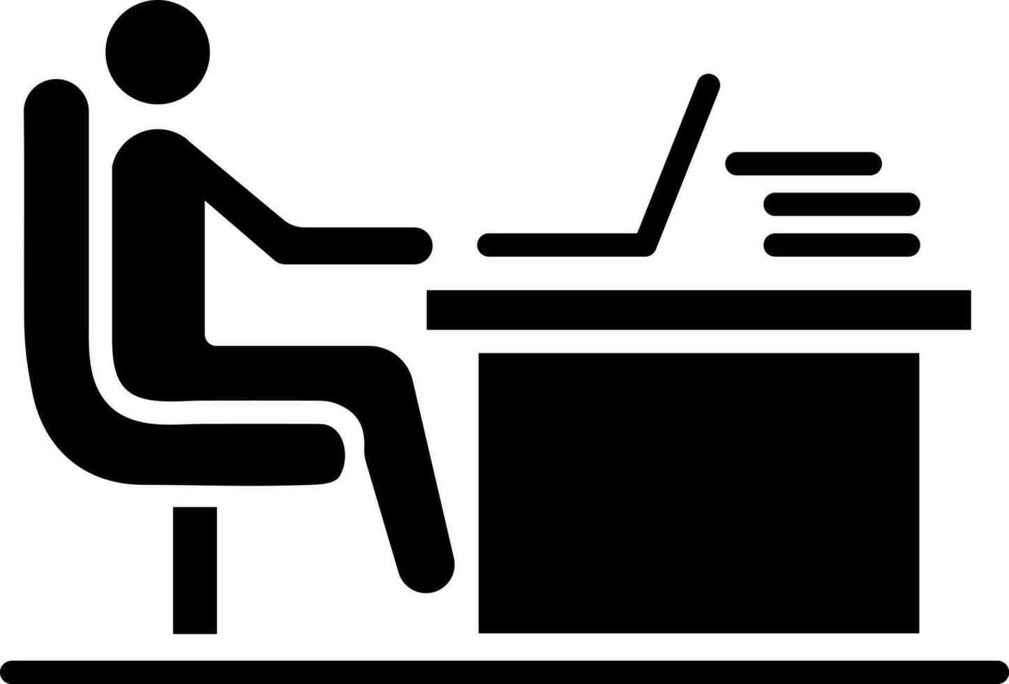 en línea estudiante estudiar por ordenador portátil icono. vector