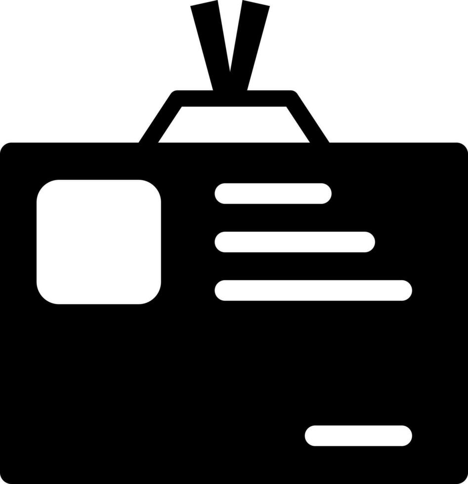 Isolated ID card Identity Card icon in glyph style. vector
