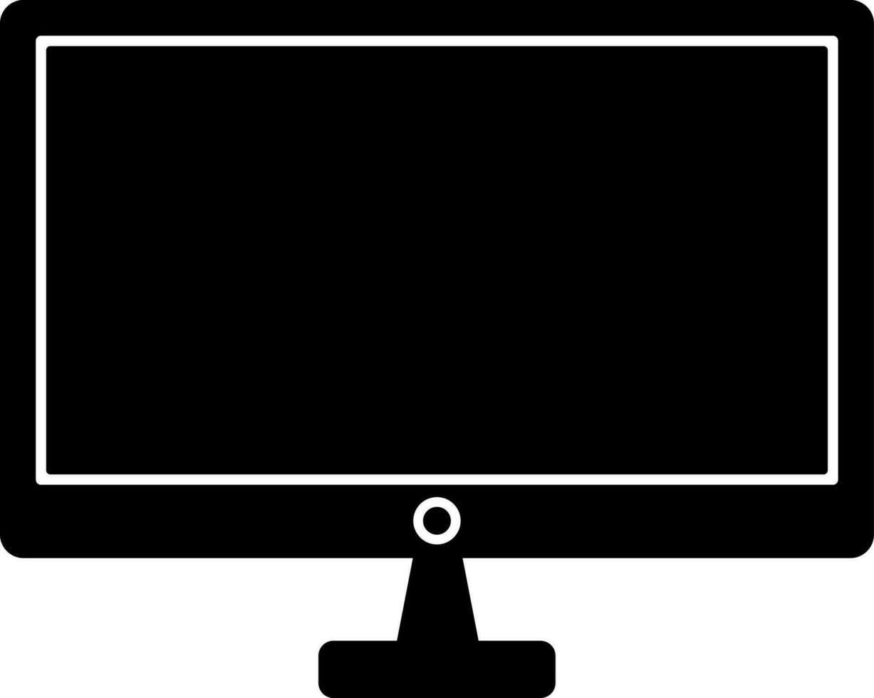 Vector illustration of computer in Black and White color.
