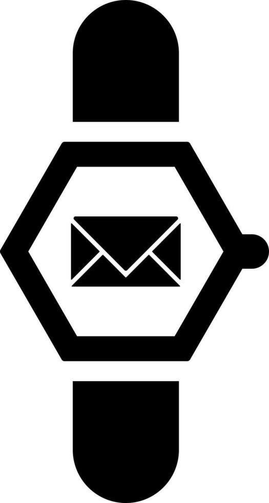 en línea mensaje o correo electrónico desde reloj inteligente icono. vector