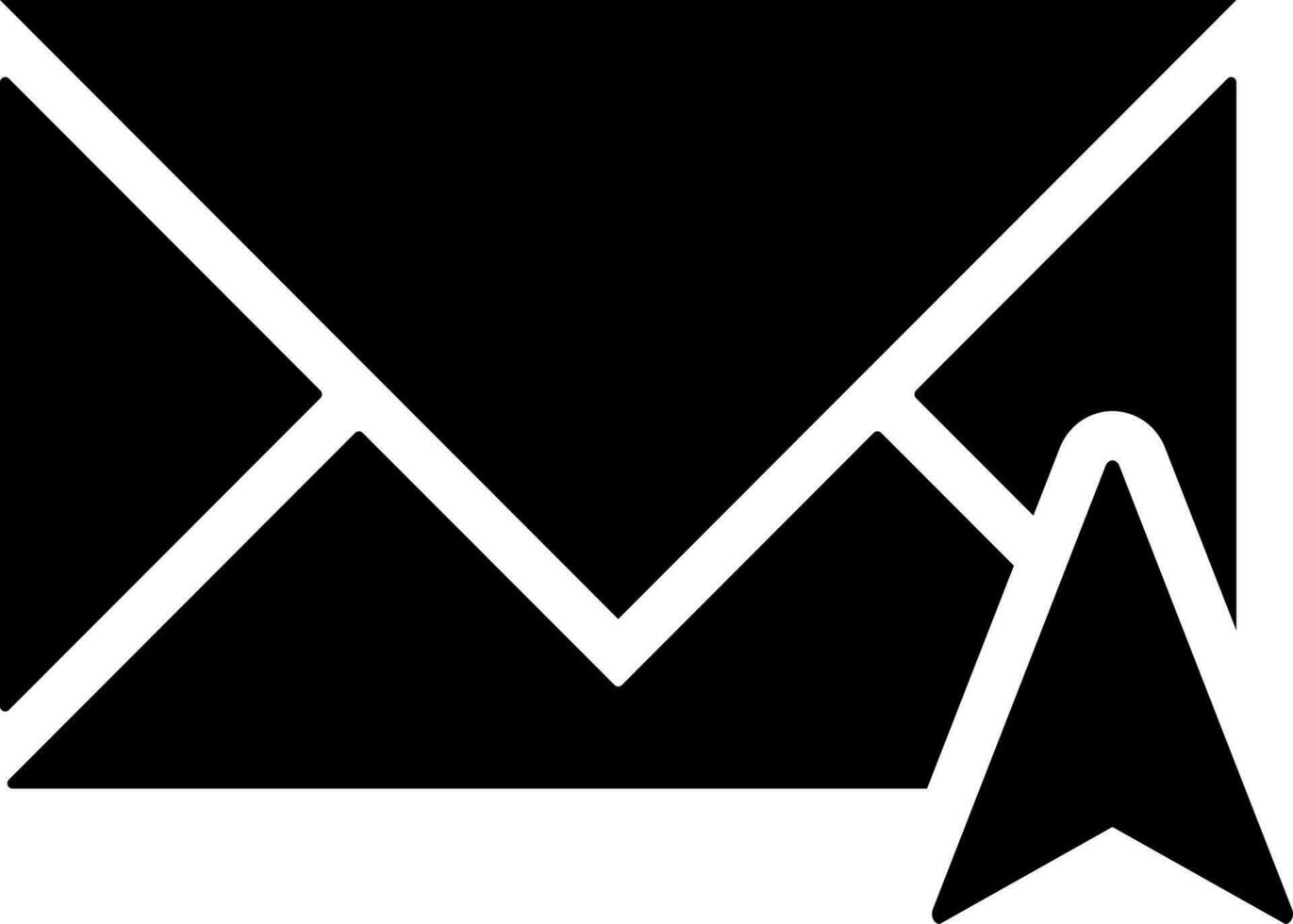 Sending email icon in Black and White color. vector