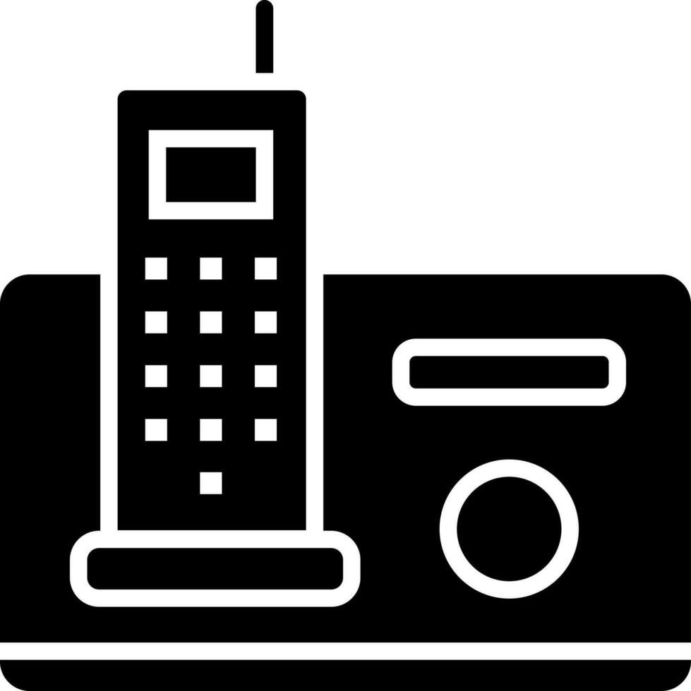Cordless phone icon in flat style. vector